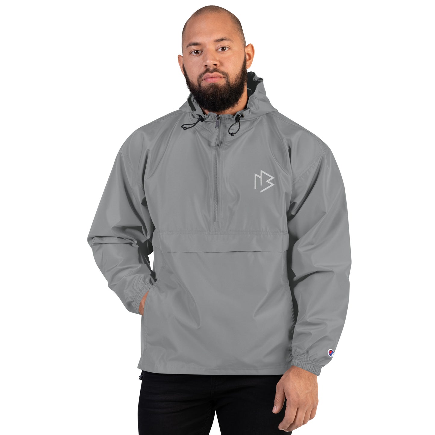 White Logo Packable Jacket